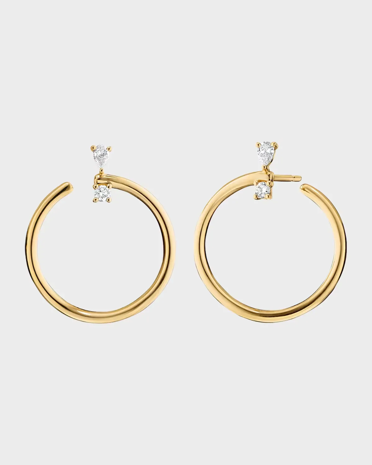 18K Yellow Gold Large Galaxy Wrap Hoop Earrings with Diamonds