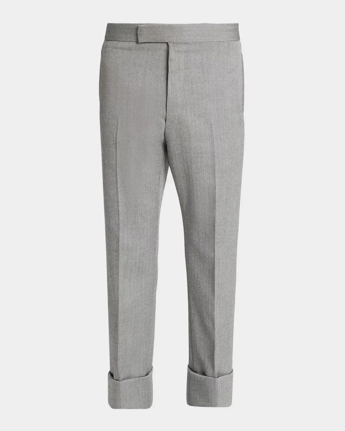 Wool Herringbone Backstrap Trousers by Thom Browne