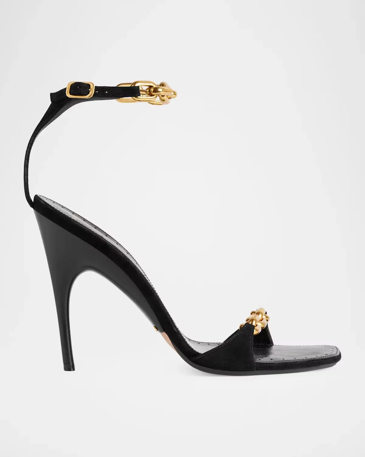 110mm Duchesse Chain Suede Ankle-Strap Sandals by Balenciaga