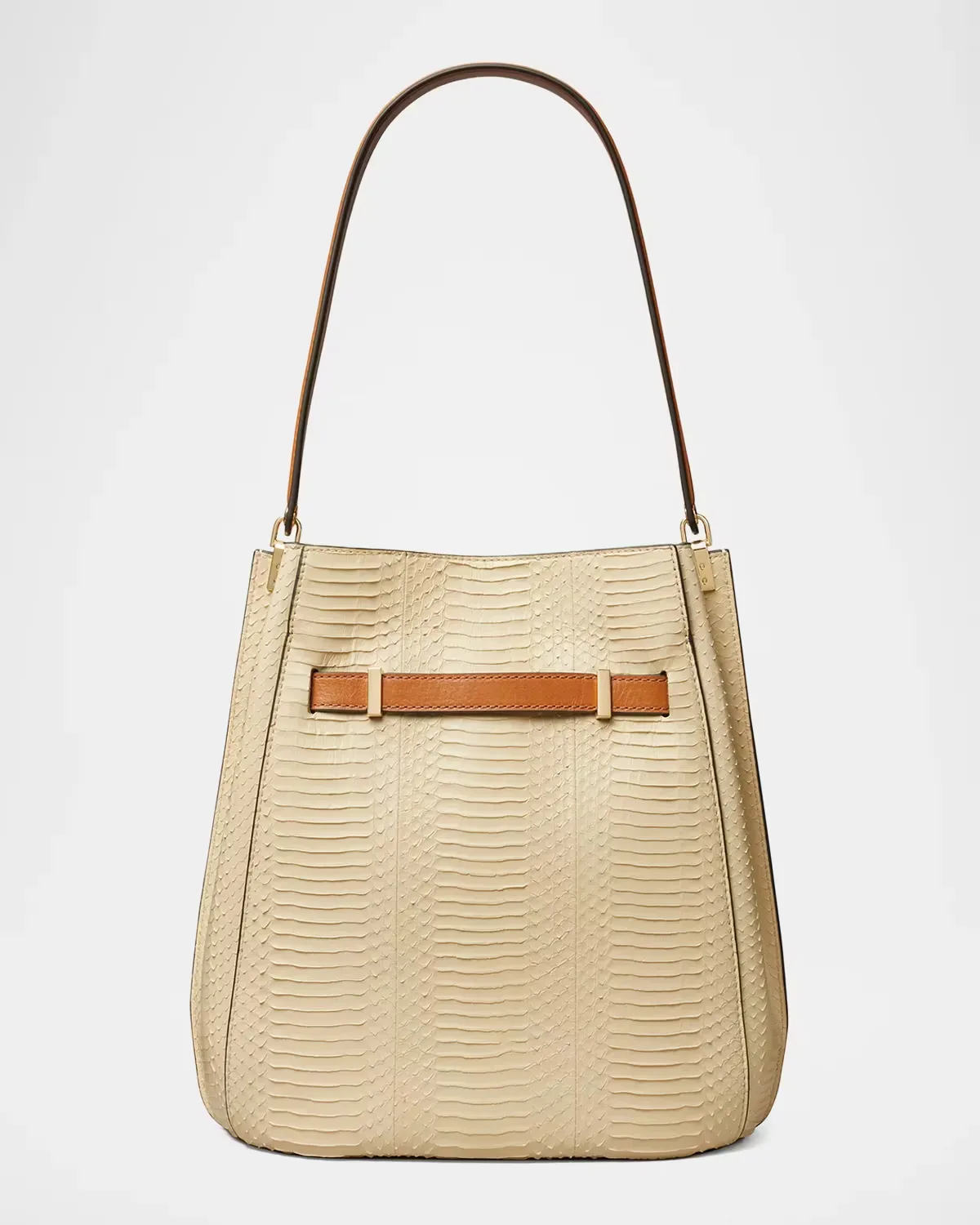 Lee Radziwill Snake-Embossed Leather Bucket Bag by Tory Burch