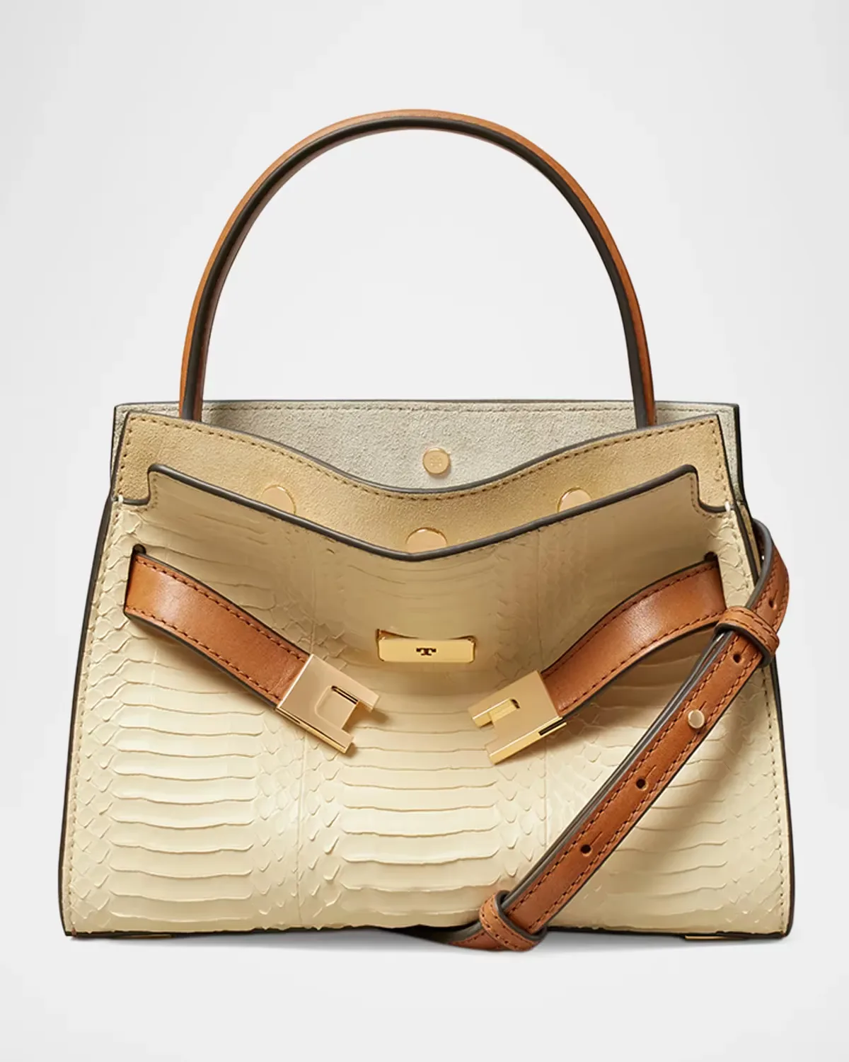 Lee Radziwill Snakeskin-Embossed Top-Handle Bag by Tory Burch