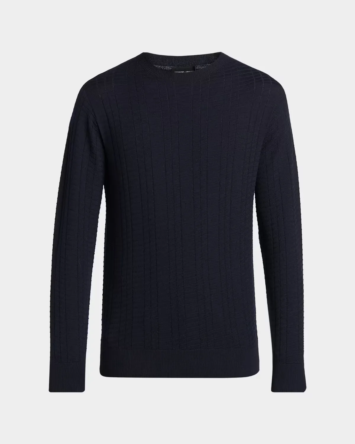 Geometric Textured Virgin Wool Sweater by Armani