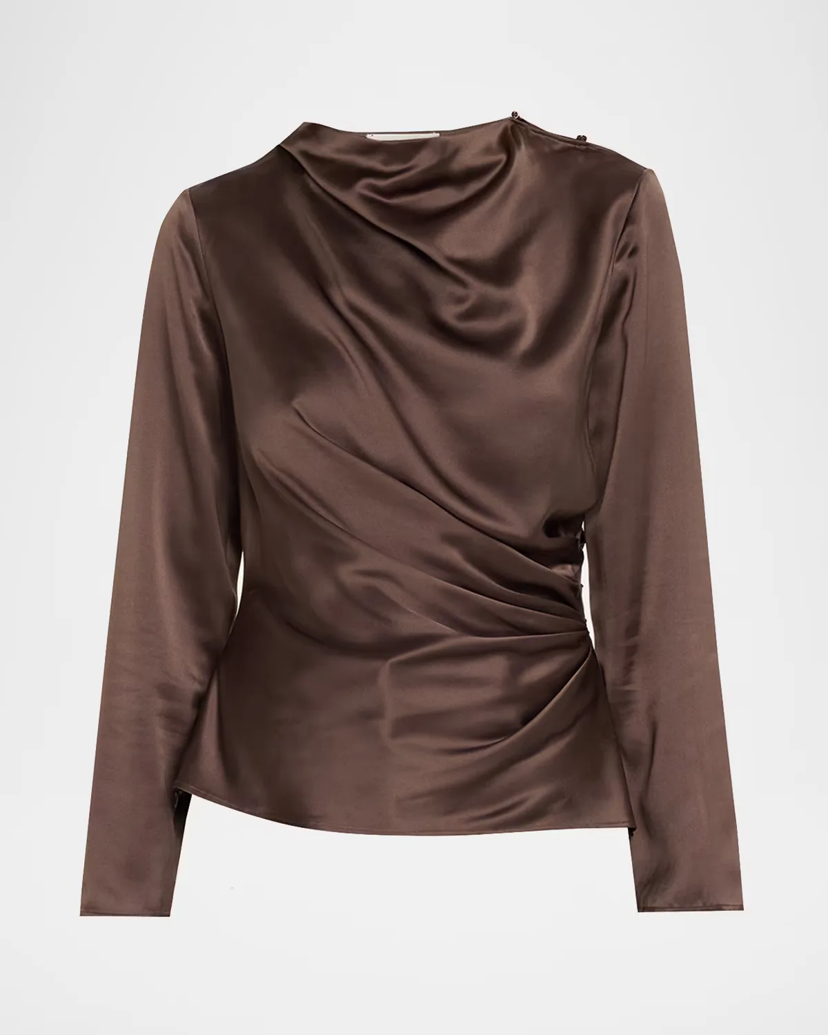 Anya 01 Draped Silk-Blend Satin Blouse by Loulou De Saison