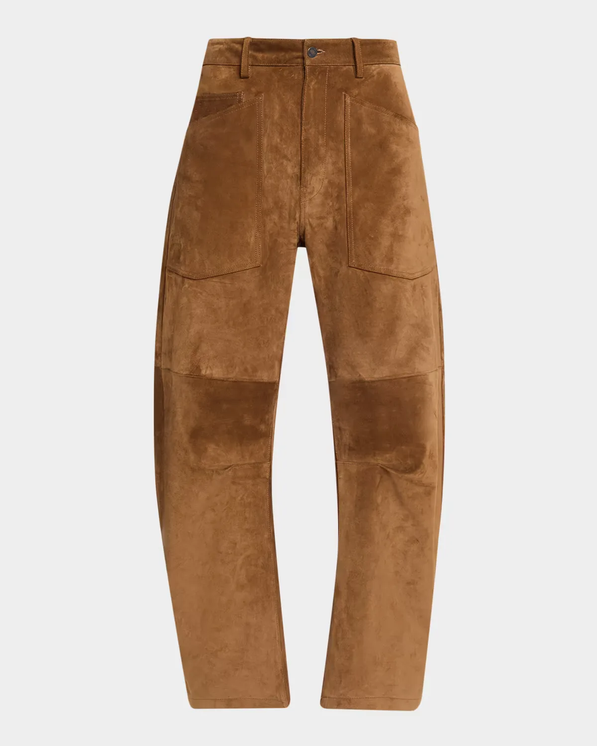Shon Barrel-Leg Suede Pants by Nili Lotan