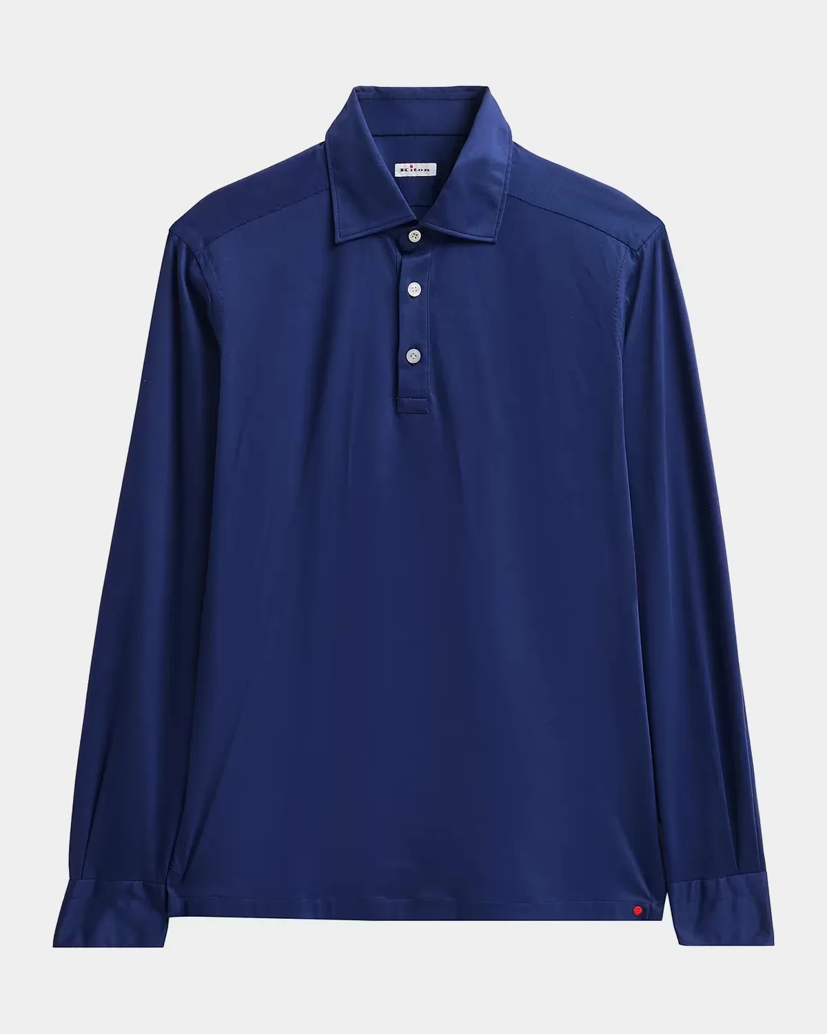 Cotton Pique Long-Sleeve Polo Shirt by Kiton