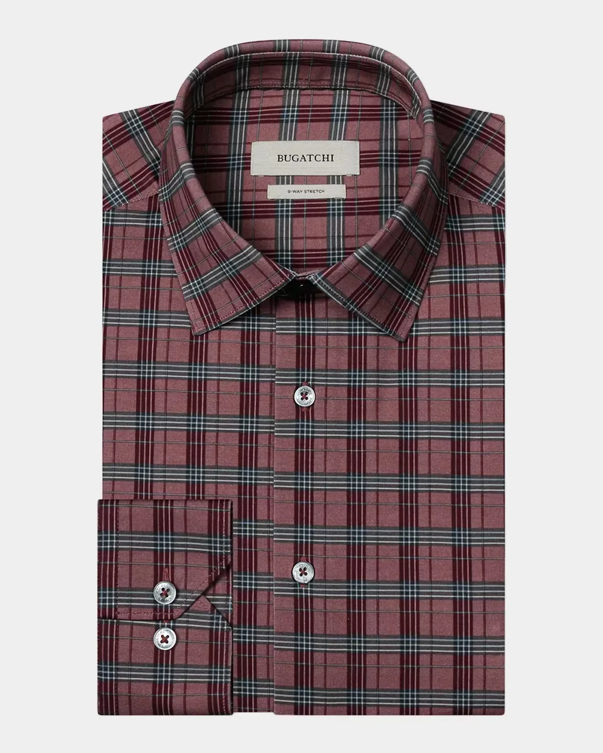 Plaid Stretch-Cotton Shirt by BUGATCHI