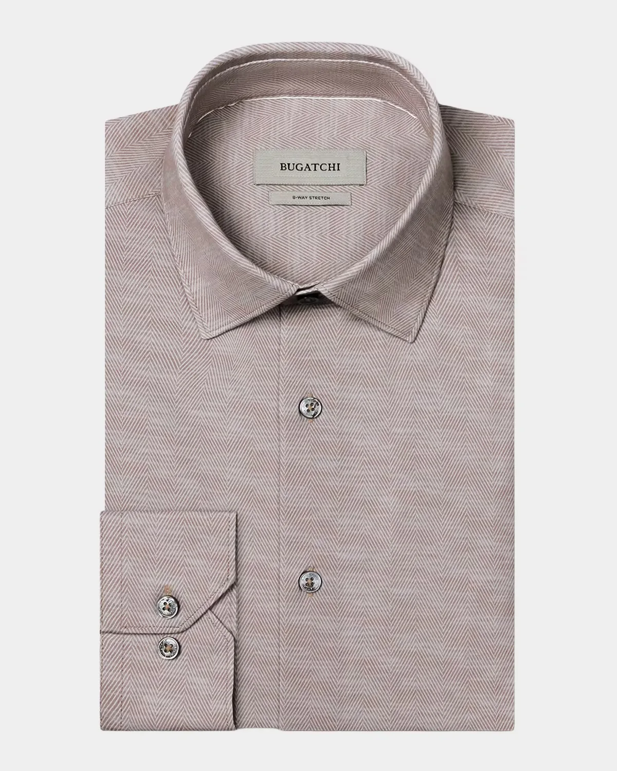 James Herringbone Cotton Dress Shirt by BUGATCHI