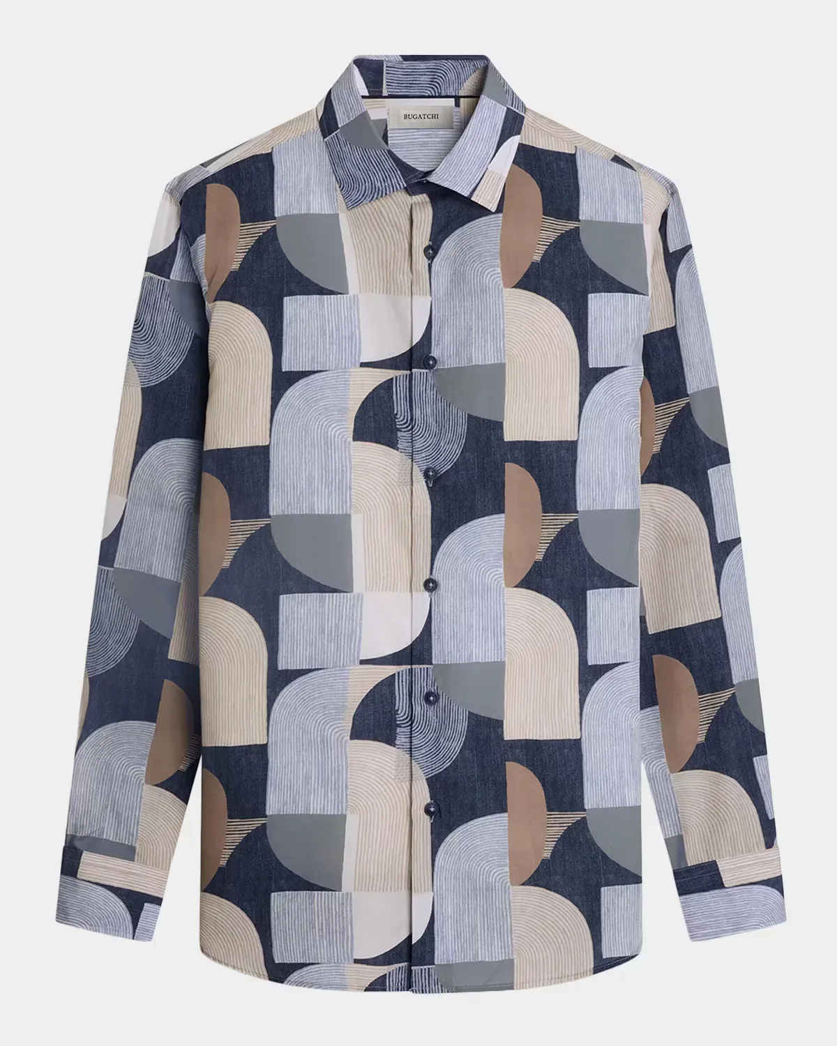 Julian Geometric Cotton Shirt by BUGATCHI