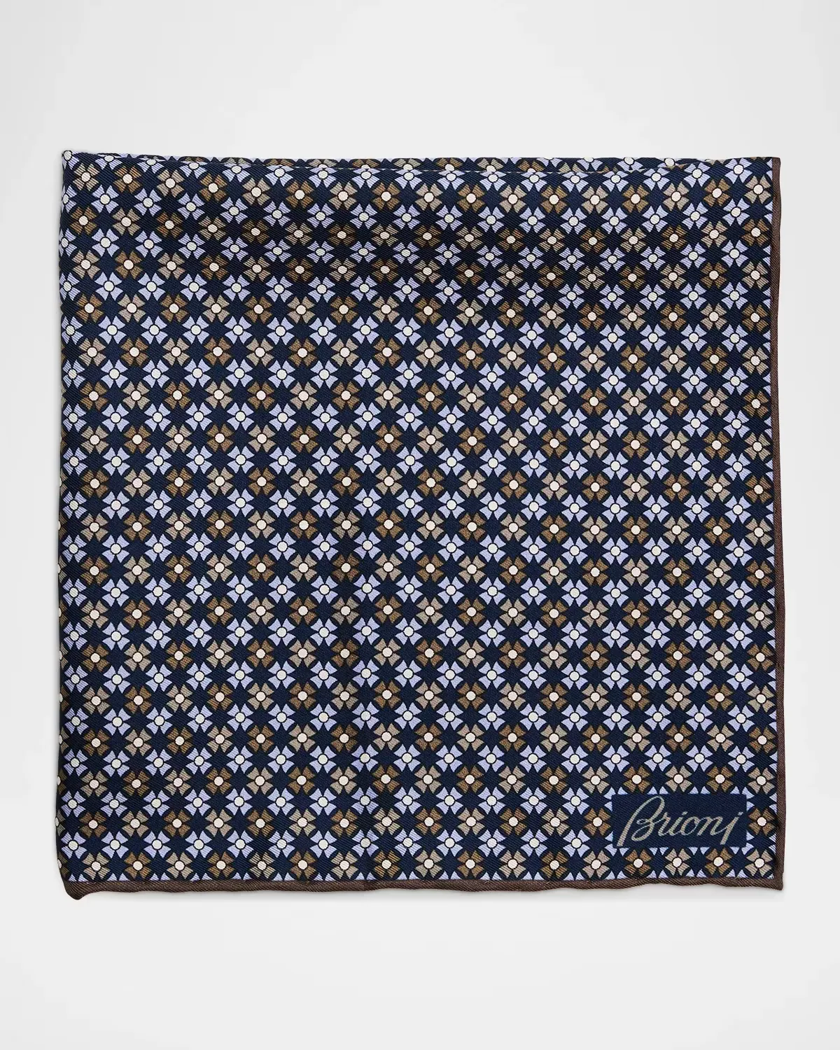 Silk Geometric Pocket Square by Brioni