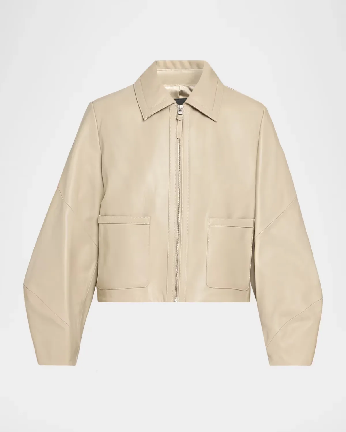 Solana-L Relaxed-Fit Leather Bomber Jacket