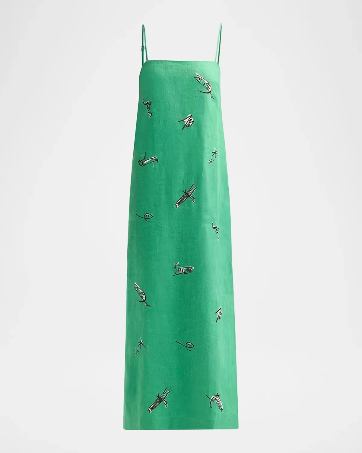 Wanda Embroidered Linen-Blend Maxi Dress by ALMAIS