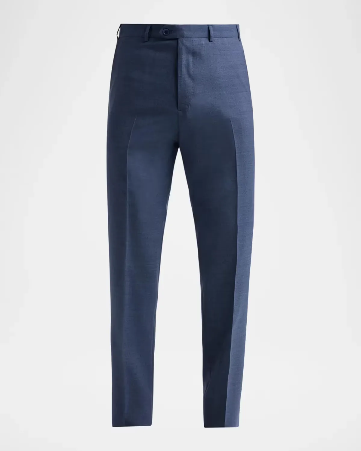 Textured Wool Straight-Leg Trousers