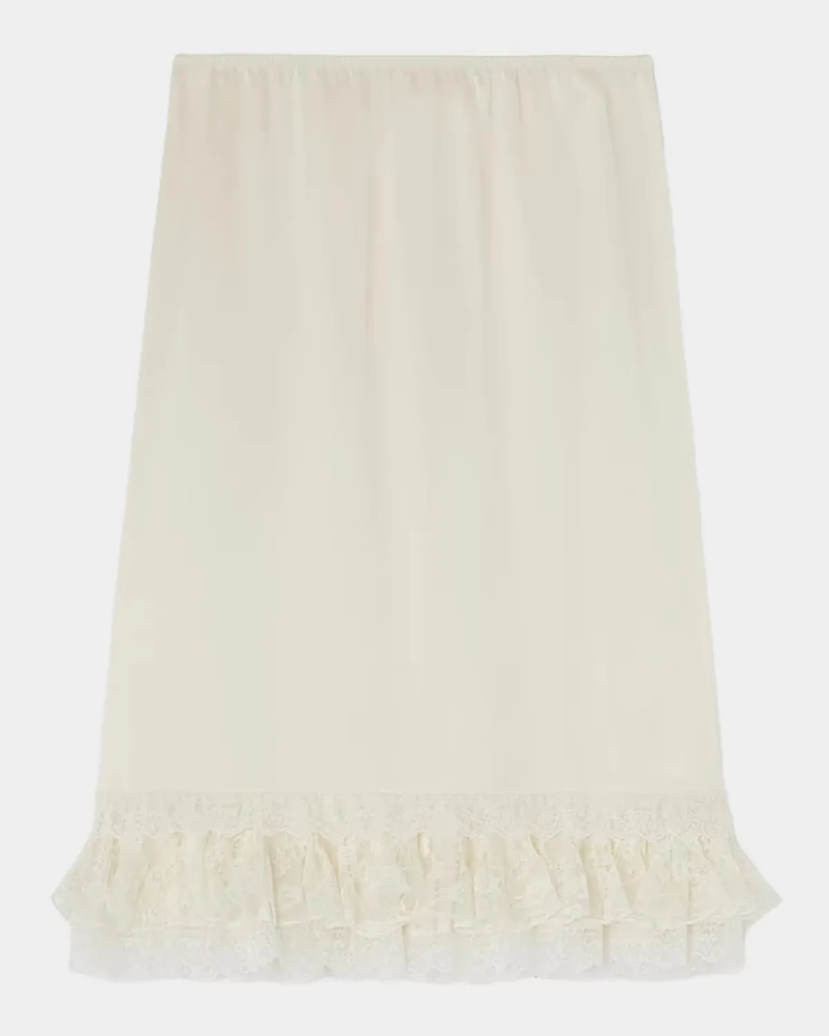 Fluid Satin Knee-Length Frill Skirt by GANNI