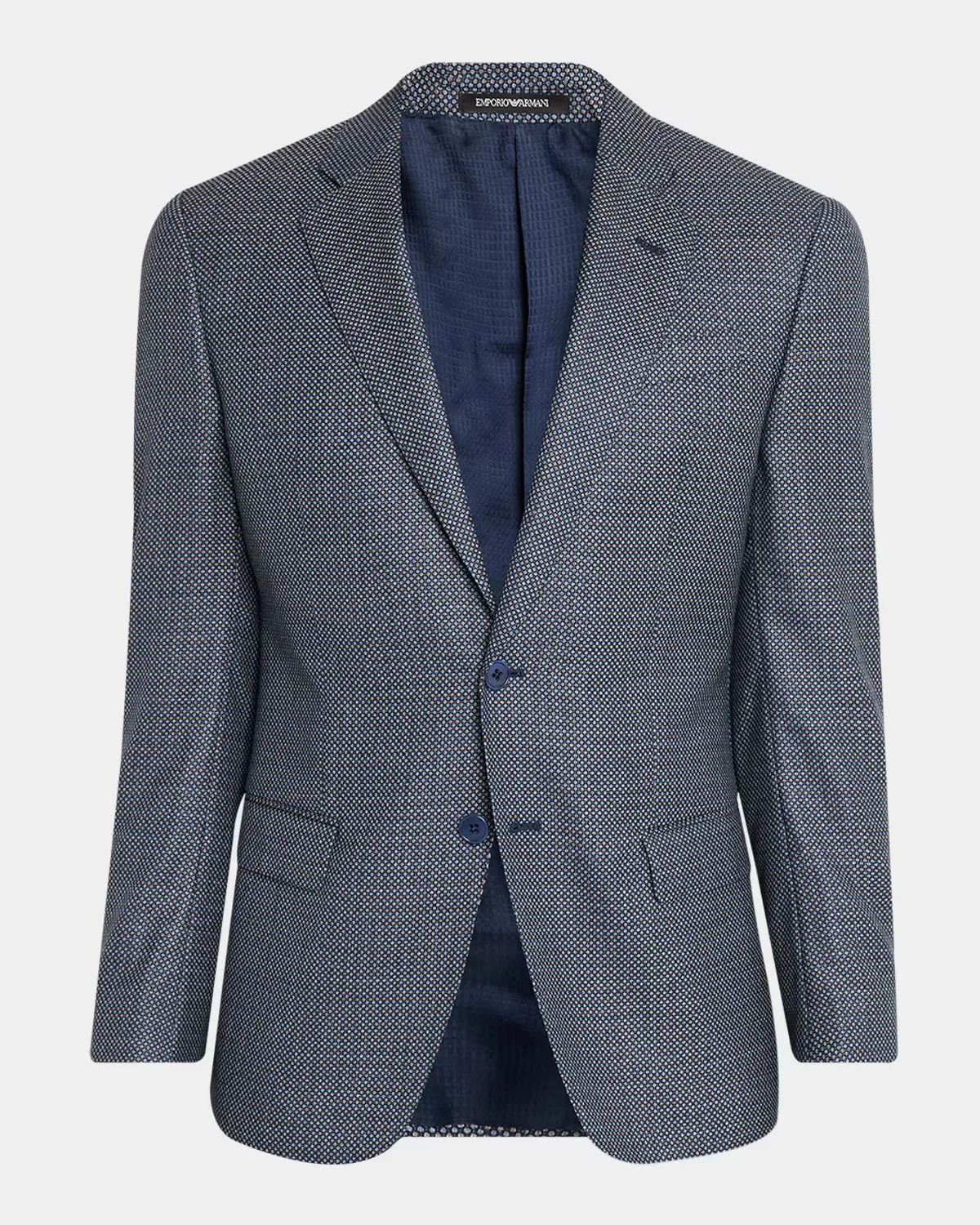Dot Micro-Pattern Virgin Wool Jacket by Armani