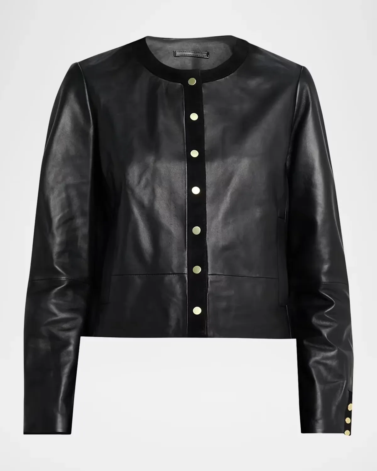 Leather Boxy Crop Jacket by Vince