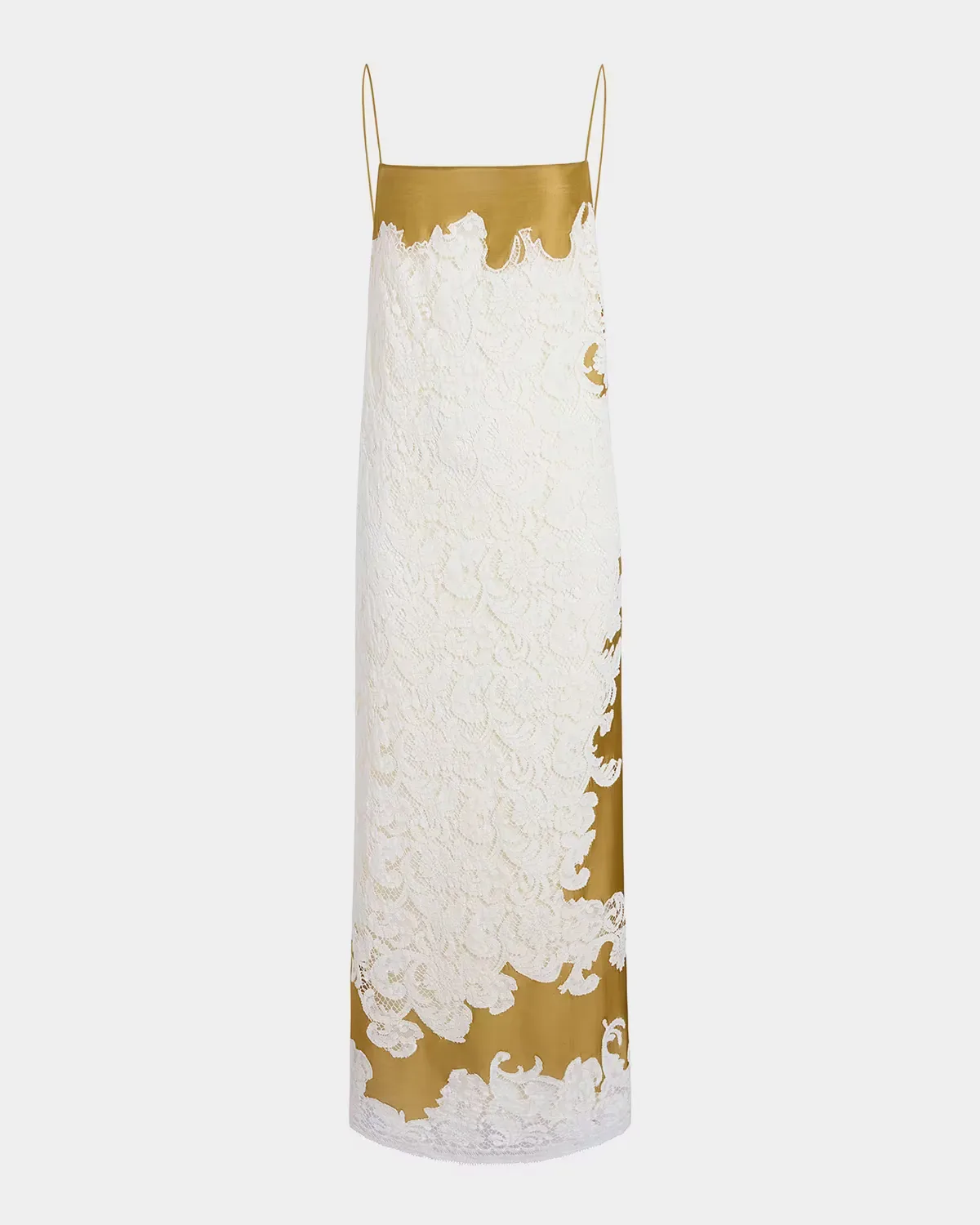Nevis Sleeveless Lace & Satin Backless Maxi Dress by Khaite