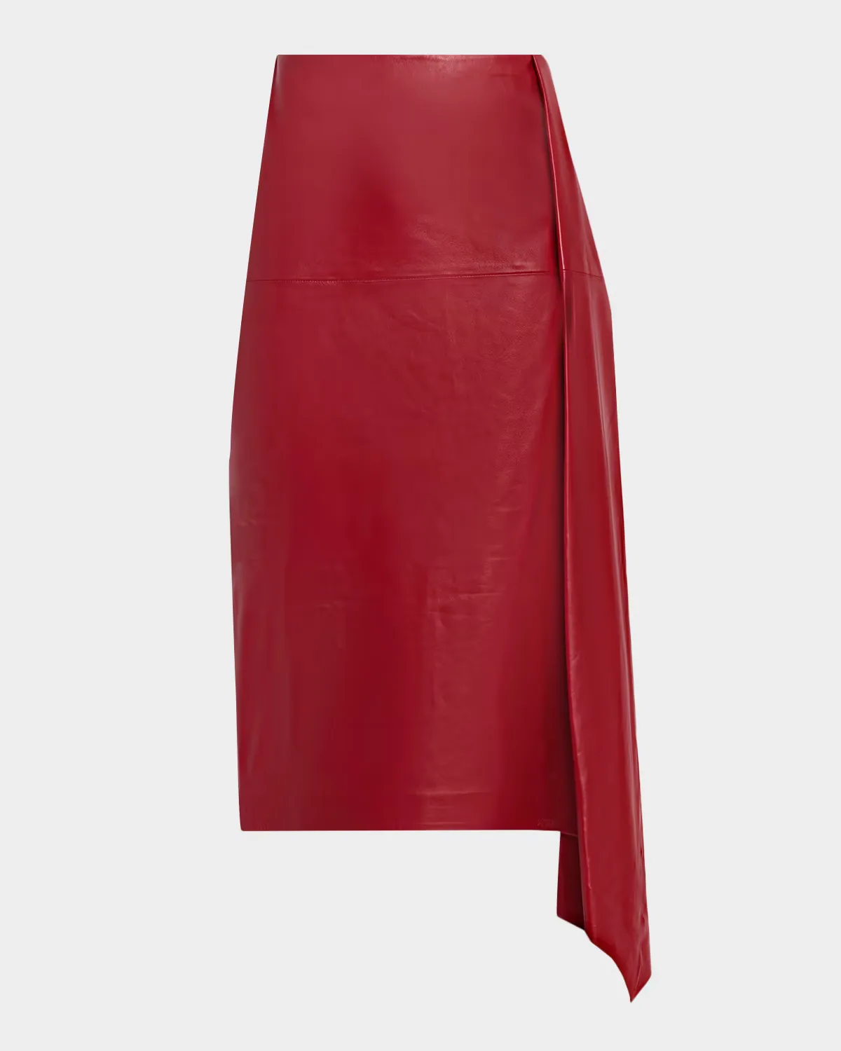 Scarf Pleat Leather Skirt by Co