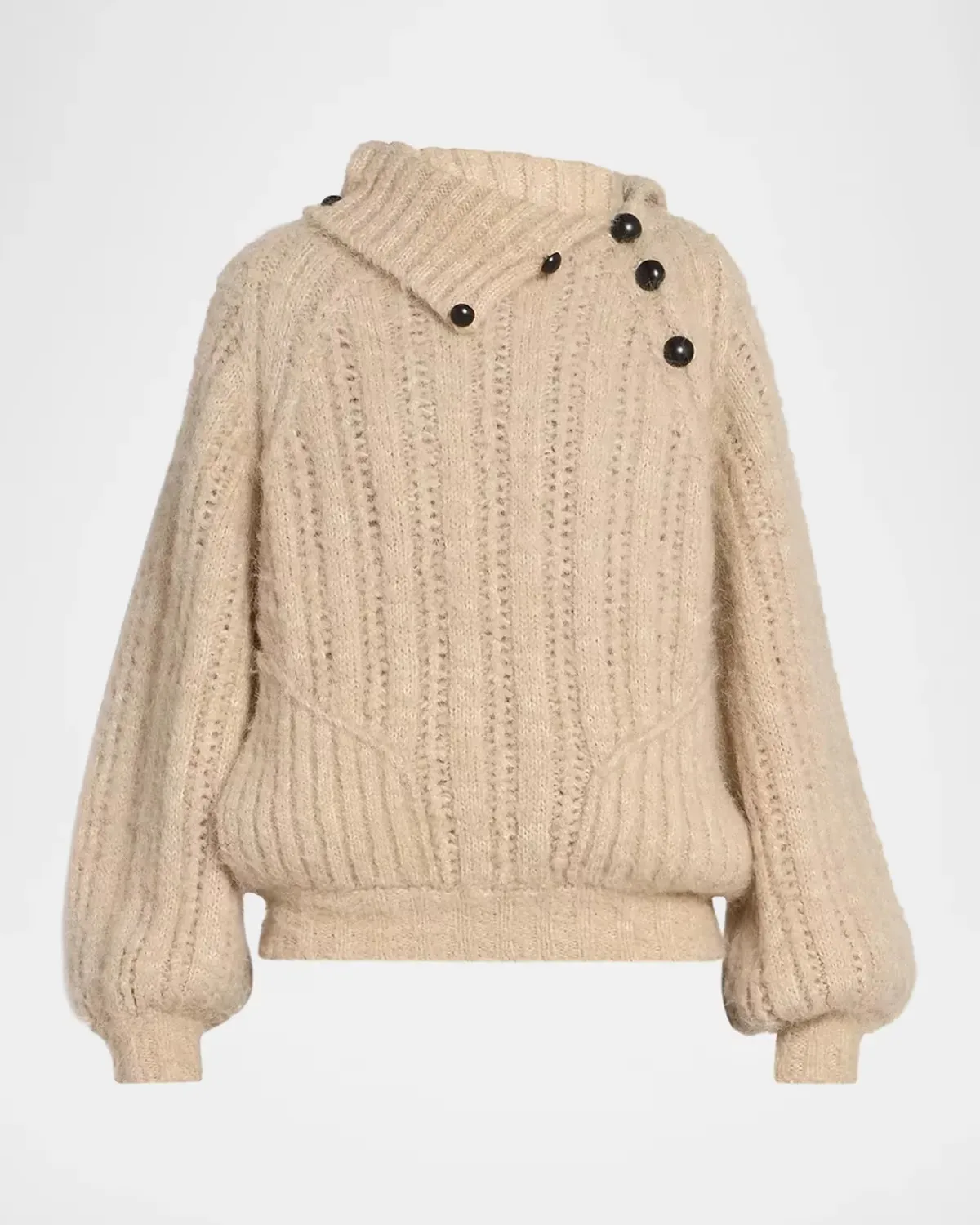 Lily Alpaca-Mohair Rib Folded Turtleneck Sweater by Isabel Marant