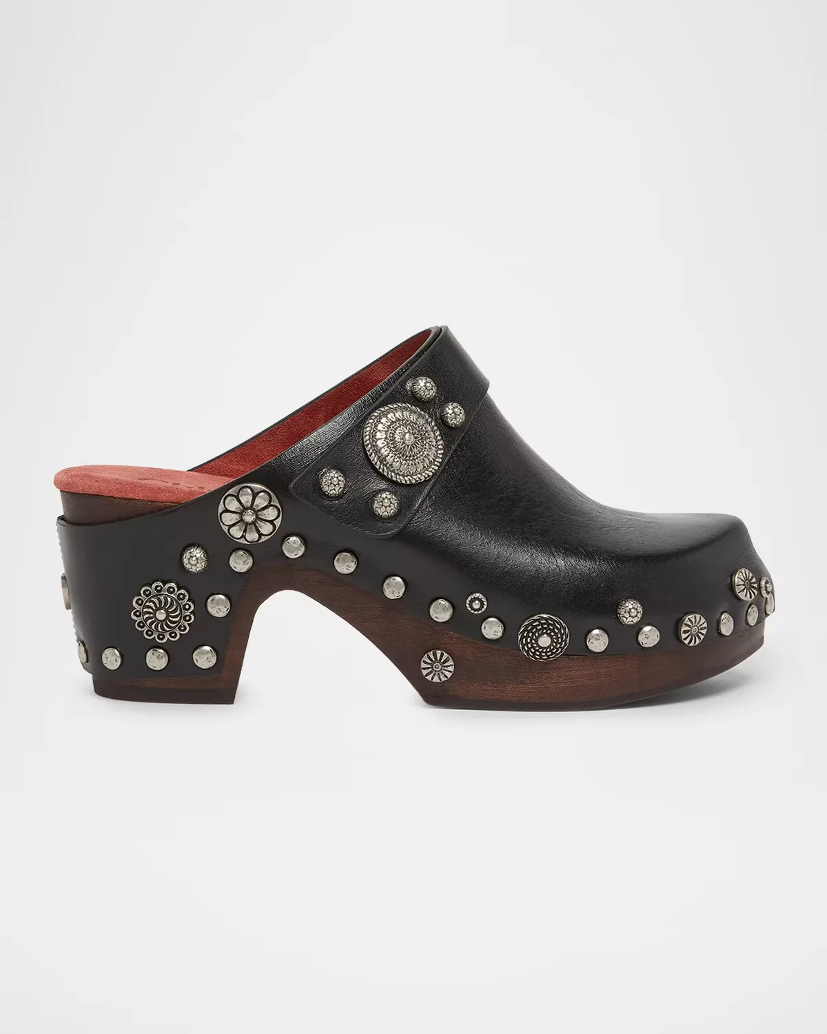 70mm Talis Studded Leather Clogs by Chloé