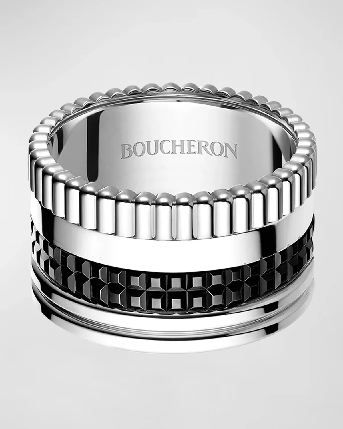 Quatre Black Edition Large Band Ring by Boucheron