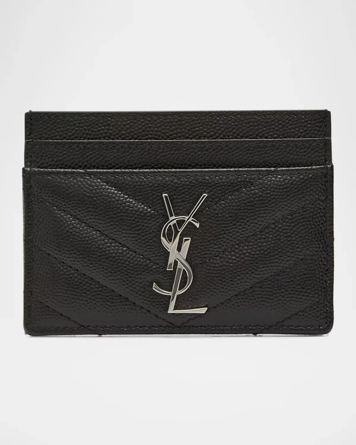 YSL Pebbled Leather Card Case by Saint Laurent