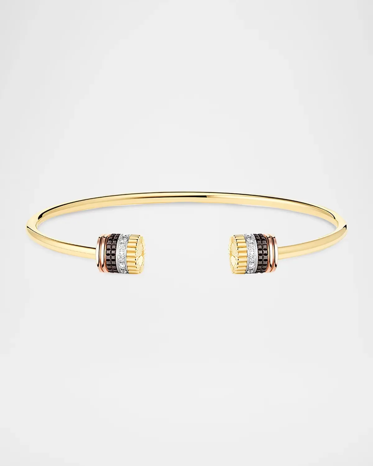 Quatre Classique Bracelet in Tricolor Gold with Brown PVD and Diamonds by Boucheron