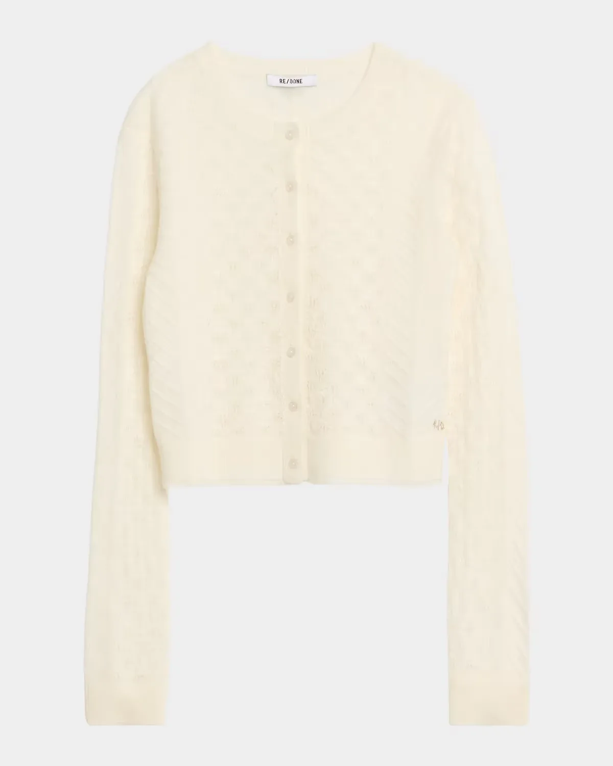 Emma Pointelle-Knit Cardigan by Re/Done