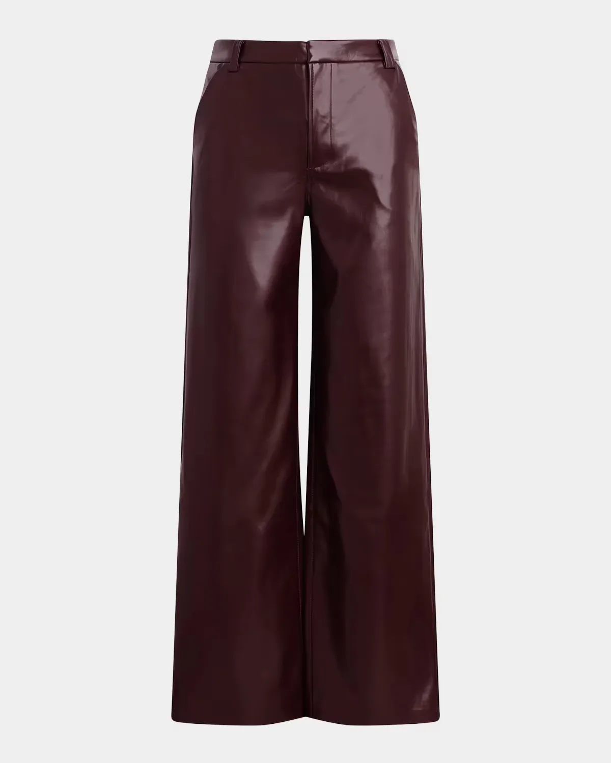 Mia Faux-Leather High-Rise Wide-Leg Trousers