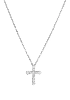 1/2 ct. t.w. Lab Created Diamond Pendant Necklace with 18" Rope Chain in Sterling Silver by Belk & Co