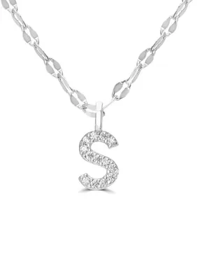 Fine Silver Plated CZ Initial K Necklace by Belk Silverworks