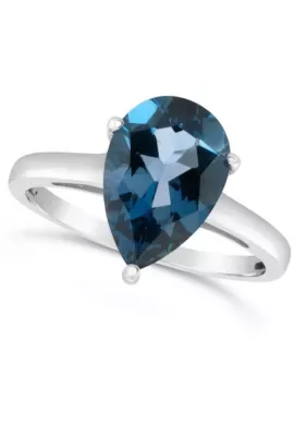 Sterling Silver 12x8mm Pear Shape Gemstone Solitaire Ring by Belk & Co