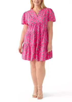 Short Sleeve Tiered Dress by Crown & Ivy