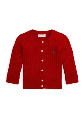 Mini Cable Cotton Cardigan by Ralph Lauren