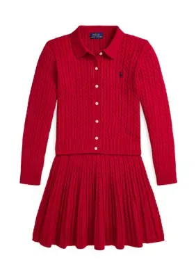 Cotton Polo Cardigan & Skirt Set by Ralph Lauren