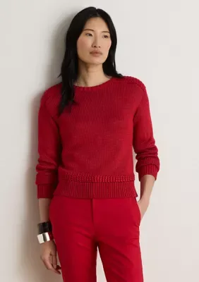 Lauren Ralph Lauren Cotton-Blend Crewneck Sweater by Ralph Lauren