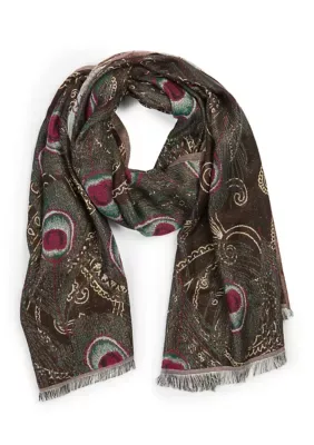 Peacock Jacquard Wrap Scarf