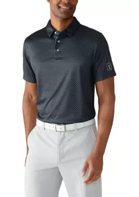 Essential Geo Print Short Sleeve Golf Polo Shirt by Pga Tour