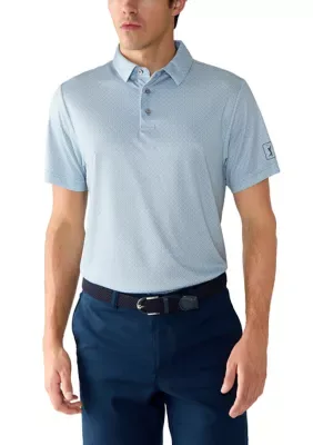Essential Geo Print Short Sleeve Golf Polo Shirt