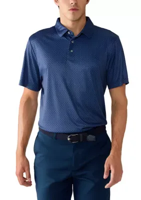 Essential Geo Print Short Sleeve Golf Polo Shirt
