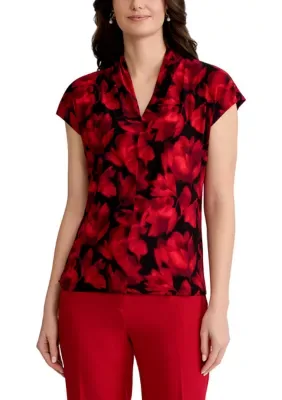 Extended Sleeve Funnel Neck Top by Kasper