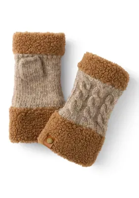 Cable Knit Fingerless Gloves by Frye