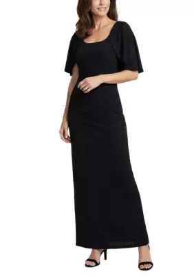 Long Empire Waist Scoop Neck Dress by Sl Fashions