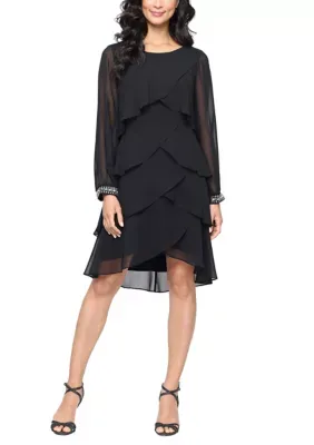 Long Sleeve Tier Dress with Cuff