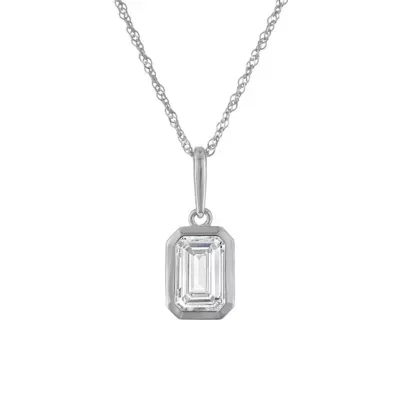 Jordan Blue NYC Lab Created 10K Gold 1 Cttw Emerald-Cut Lab-Grown Diamond Pendant 18 In by Jordan