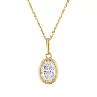 Jordan Blue NYC Lab Created 10K Gold 1 Cttw Oval-Cut Lab-Grown Diamond Pendant 18 In by Jordan