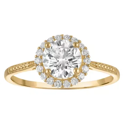 Jordan Blue NYC Lab Created 10K Gold 1.18 Cttw Round Lab-Grown Diamond Halo Ring