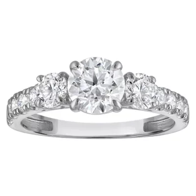 Jordan Blue NYC Lab Created 10K White Gold 1.8 Cttw Round-Cut Lab-Grown Diamond Three-Stone Ring by Jordan