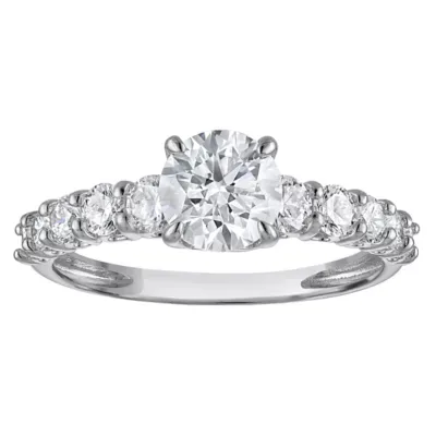 Jordan Blue NYC Lab Created 10K White Gold 2 Cttw Round-Cut Lab-Grown Diamond Three-Stone Ring by Jordan