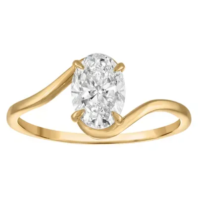 Jordan Blue NYC Lab Created 10K Gold 1 Cttw Oval-Cut Lab-Grown Diamond Swirl Ring