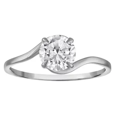 Jordan Blue NYC Lab Created 10K White Gold 1 Cttw Round-Cut Lab-Grown Diamond Swirl Ring
